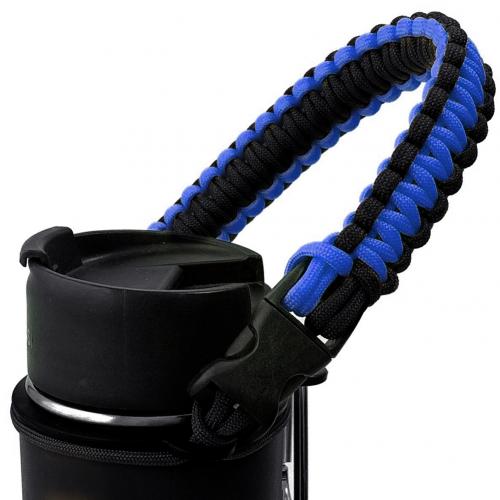 Waterfles veiligheidsring riem touw handvat drager voor hydrofles brede mond chic: Blauwe camouflage