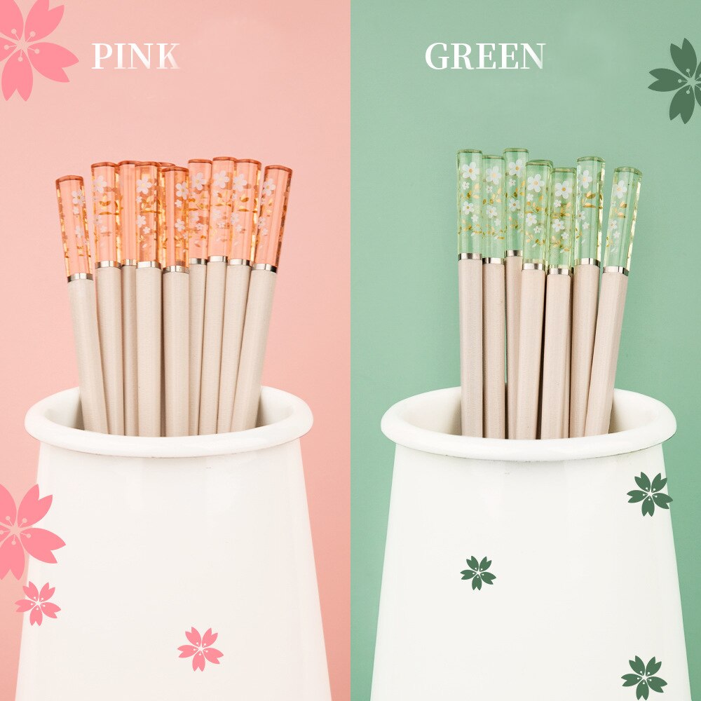 5 pares de fibra de vidrio de los palillos chinos reutilizables lavavajillas moderno Color de