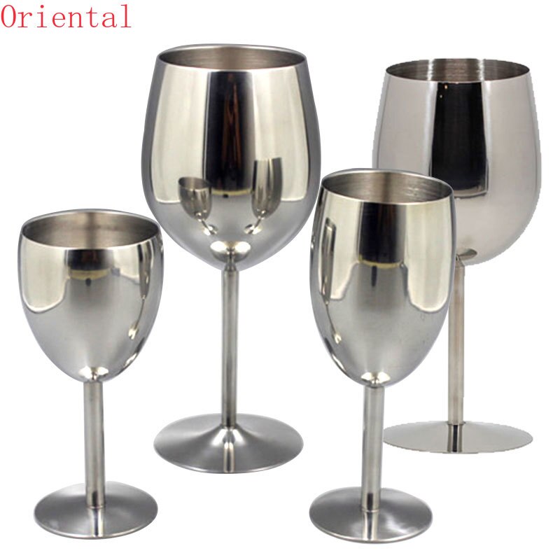 2 Stuks Wijnglazen Rvs 18/8 Metalen Wijnglas Bar Wijn Glas Champagne Cocktail Drinken Cup Charms Feestartikelen