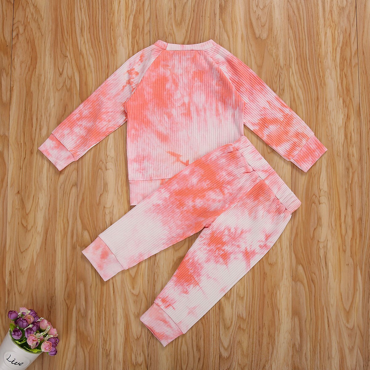 2 Stuks Kinderen Pak Set, tie-Dye Print Geribbelde... – LovingPrices, image size:1200x1200