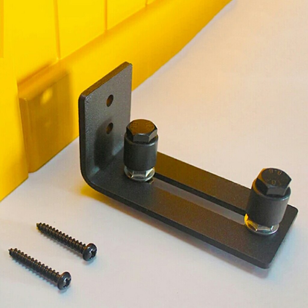 Carbon Steel Adjustable Sliding Barn Door Bottom Guide Stopper Accessory Smoothly Quietly