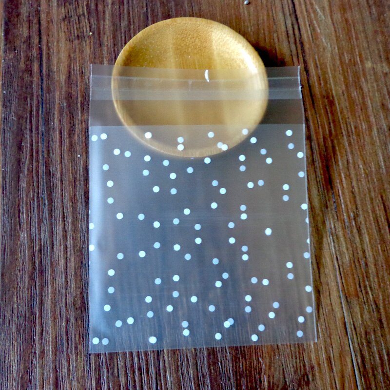100 stk polka dots frostet plastikpose emballageposer til selvklæbende plastkonvolut kontorskoleartikler