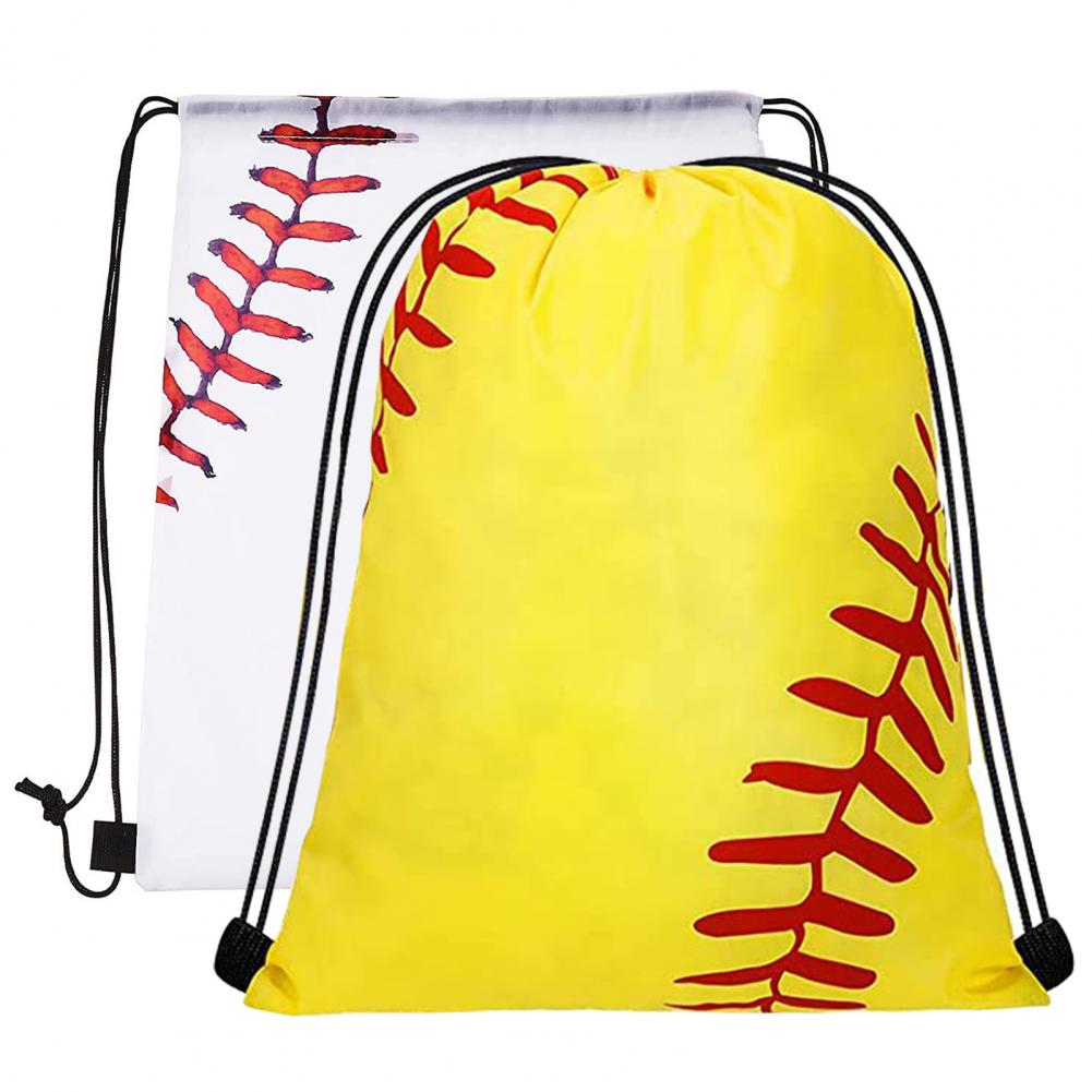 Softball Baseball Drawstring Backpack Outdoor Fitness Waterproof Backpack Bag Baseball Large Capacity Drawstring Bag Backpack