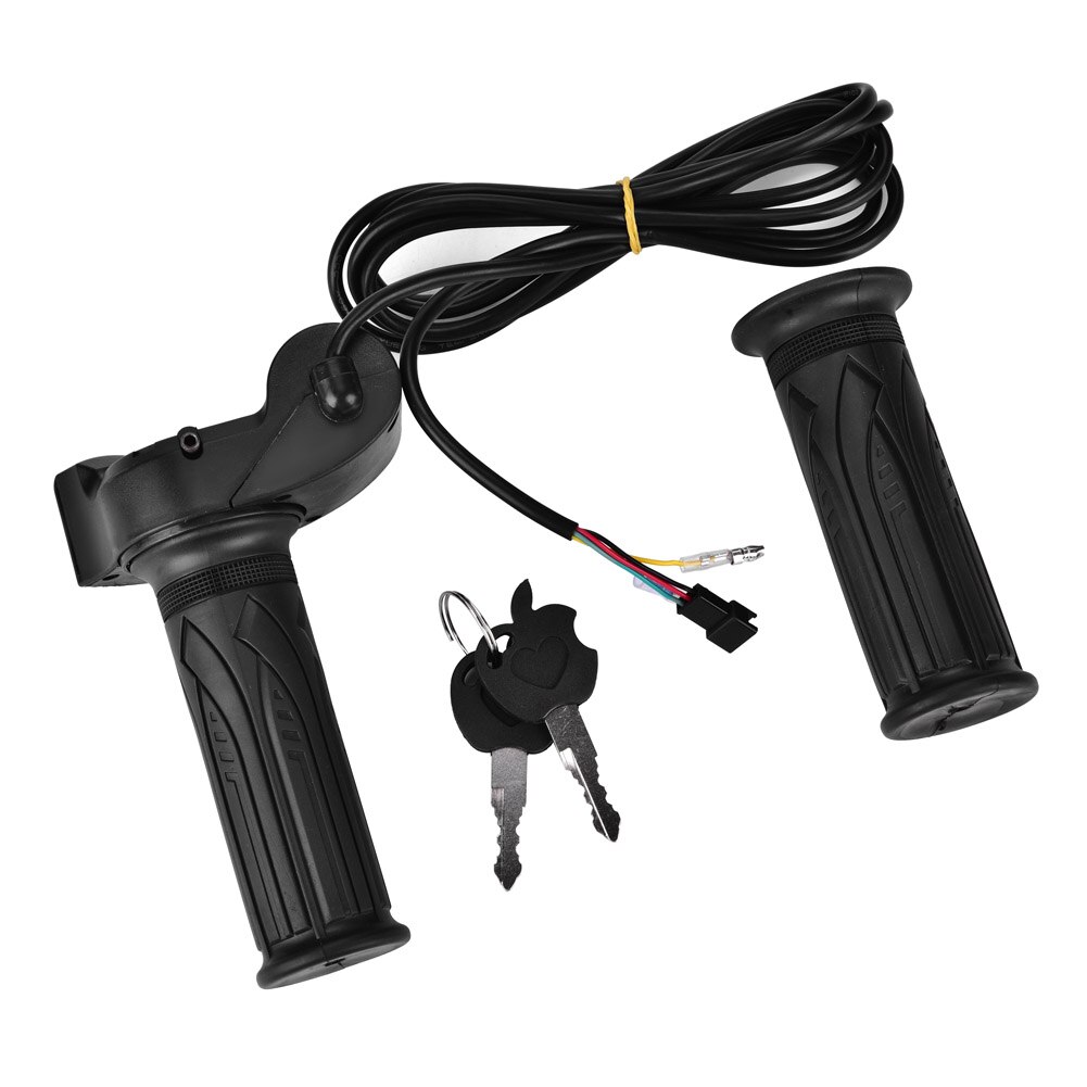 1Pair Electric Bicycle Speed Control Handlebar Waterproof E-Bike Scooter Wire Twist Throttle Grip with LCD Battery Power Display: Default Title