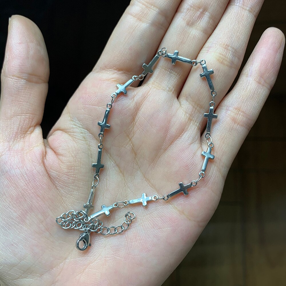 Charm bransoletka naszyjnik kobiety biżuteria lina ze stali nierdzewnej łańcuchy gwiazdy bransoletki nigdy nie zetrzeć bransoletki prezenty 2021 USENSET: Bracelet 17cm-5cm / c6