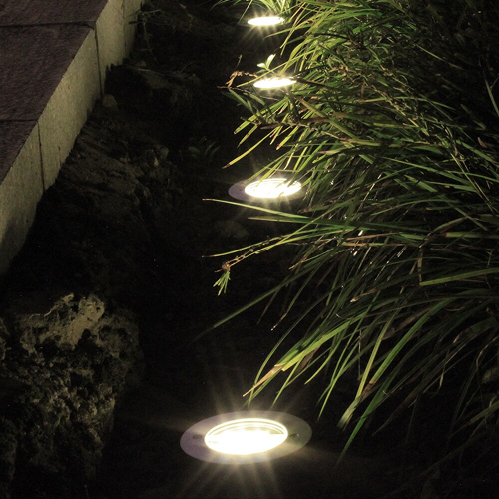 3LED Deck Lights Waterproof Solar Buried Lamp Aluminum Casting Lawn Lamps for Outdoor Garden Pathway Decor Underground Spotlight