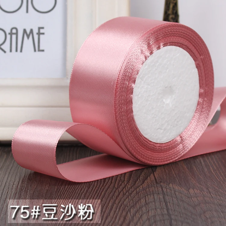 Cintas de satén rosa de 6mm, 1 cm, 15mm, 2 cm, 25mm, 4 cm, 5 cm, Material de lazo para bebé DIY, suministros para Artesanías hechas a mano, decoración de Navidad y bodas: Coral Pink / 6mm