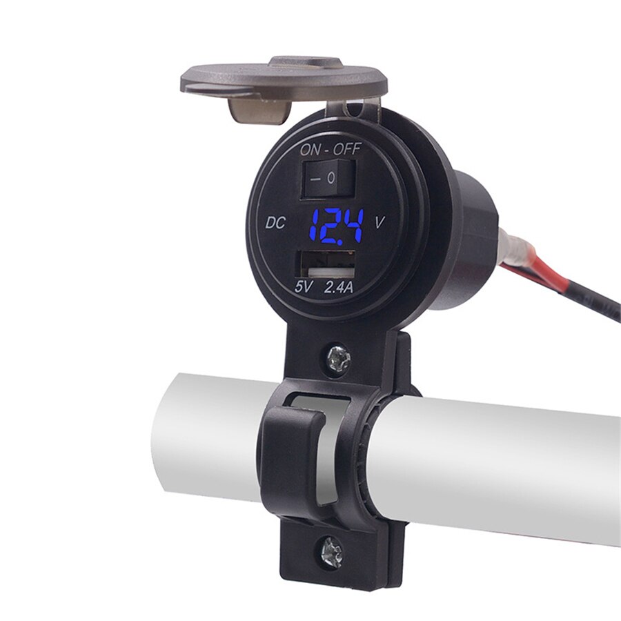 Usb-poort telefoon snellader led voltmeter voor motorfiets scooter atv bromfiets