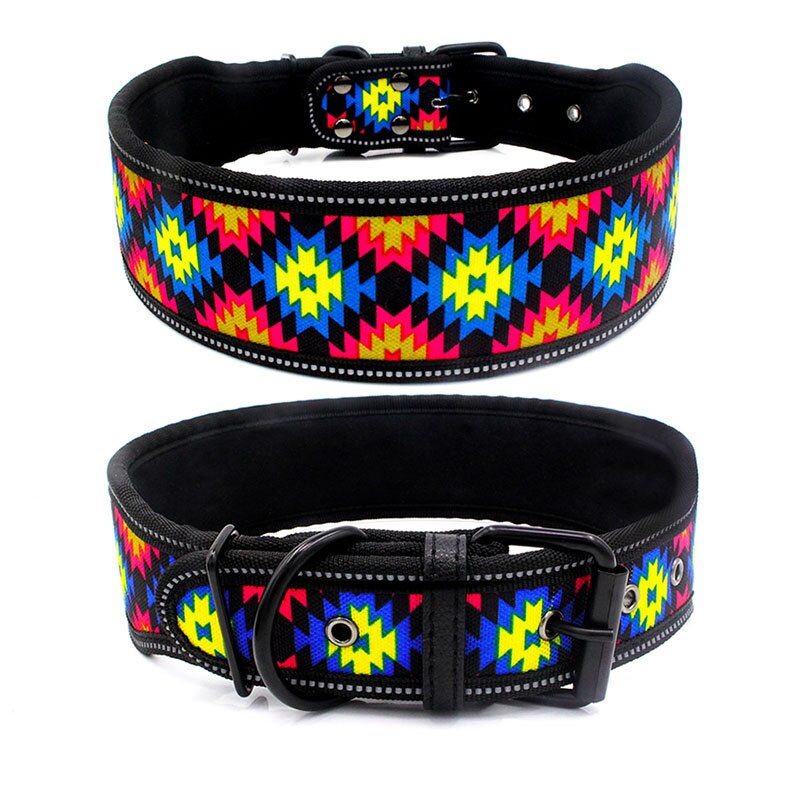 10 kleuren reflecterende puppy grote halsband met gesp verstelbare huisdierhalsband voor kleine, middelgrote en grote honden Pitbull-riem hondenketting