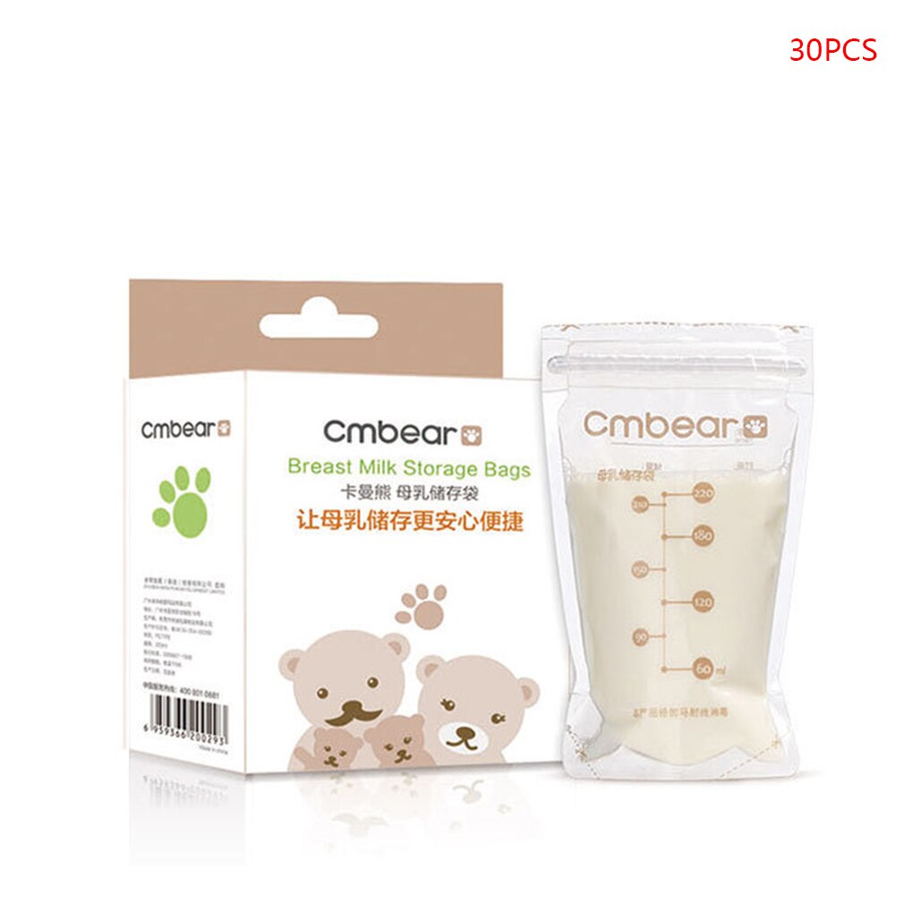 Lot de 30 sacs de congélation pour lait maternel de 220ml sans BPA, sachets de stockage pour aliments de bébé