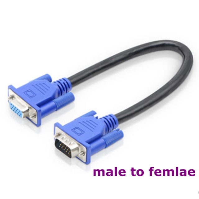 0,25 m HD 15Stift VGA D-sub Kurze Video Kabel Stecker auf Stecker M/M Männlich zu Weiblich und Weiblich, um Weibliche für Computer Monitor TV: Blau / Anderes