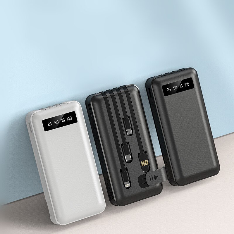8000mAh Uitra Große Kapazität Gebaut in Kabel Energie Bank Tragbare LED Digital Anzeige Bildschirm Energie Für iPhone 12 Profi huawei