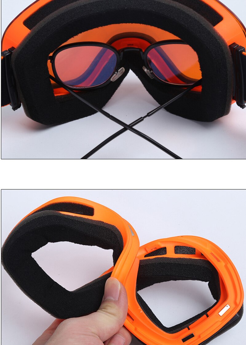 Anti-fog UV400 Snowboard Goggles Ski Goggles with Magnetic Double Layer Polarized Lens Skiing Men Women Ski Glasses Eyewear