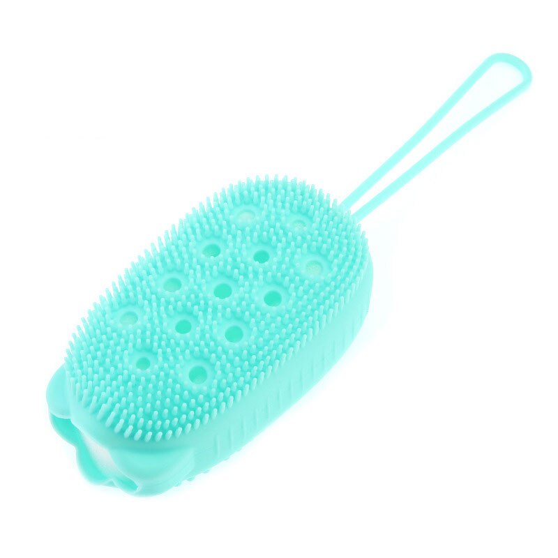 Cepillo de baño de burbujas de silicona, , doble cara, masaje, cuero cabelludo, cepillo para masajes de baño, limpieza de la piel, cepillos para ducha,: Verde
