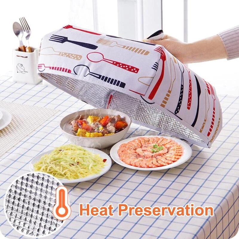Cubiertas plegables para alimentos, papel de aluminio para mantener el calor, aislamiento de platos, accesorios útiles de cocina