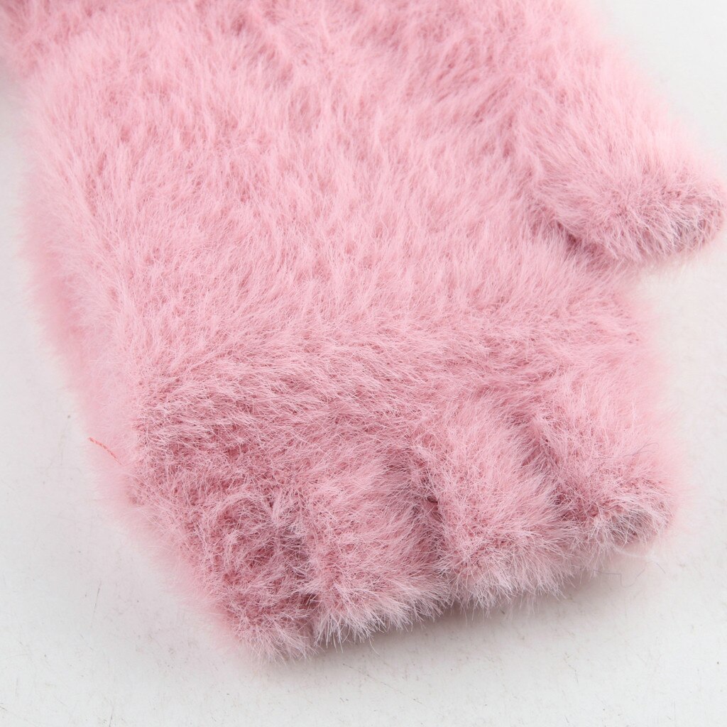 freundlicher handschuhe Winter freundlicher Handschuh Plüsch Umgedreht Halb Finger Ich bin Freien Warme Handschuhe handschoenen kinderen Baby Winter handschuhe