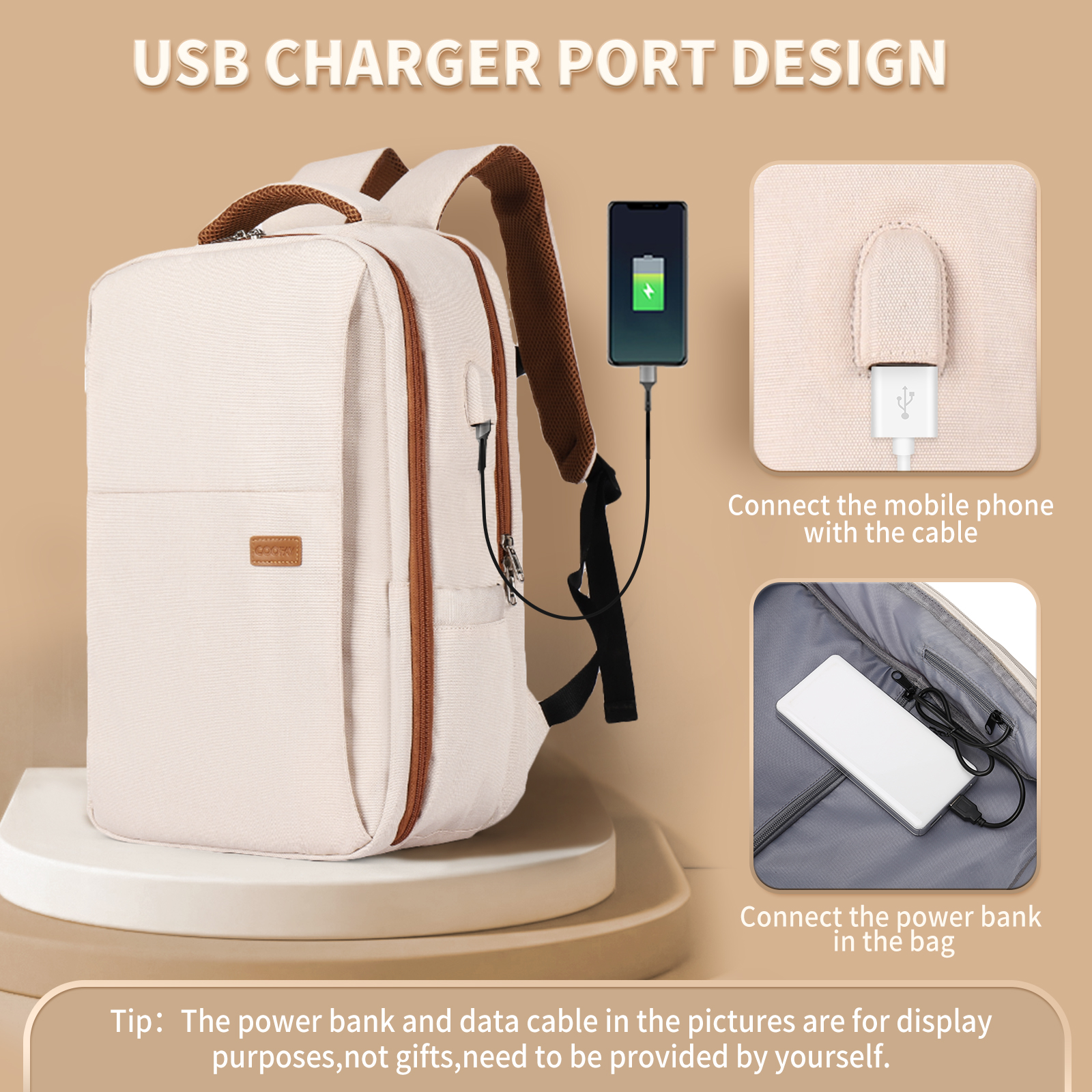 Laptop Backpack for Women, Large Travel Backpack Airline Approved with Luggage Strap, Water Resistant College Work Bag for Men
