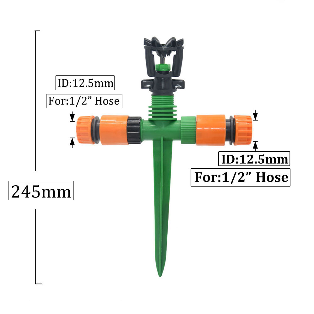 Garden Lawn 360 Degree Rotating Sprinkler 1/2 Inch Thread Automatic Rotating Scattering Nozzle For Irrigation: Burgundy