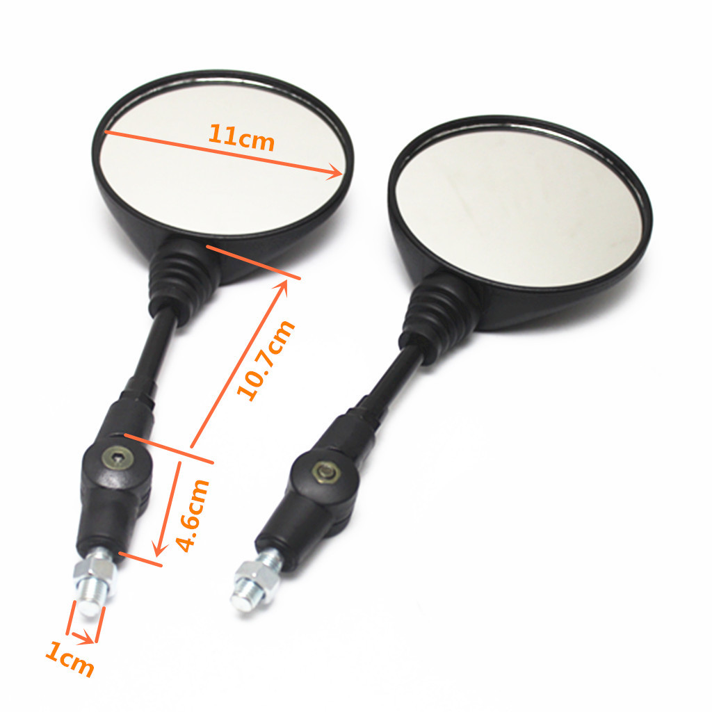 Motorspiegel 10Mm Zijspiegel Zwart Aluminium Universeel 360 Graden Verstelbare Rotatie Achteruitkijkspiegel Anti Val Vouwen