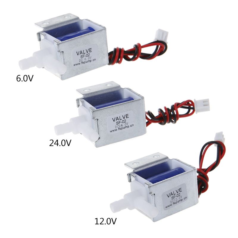 Válvula Solenoide eléctrica Micro N/C, normalmente cerrada, 6V, 12V, 24V, cables, Control de aire, agua y Gas