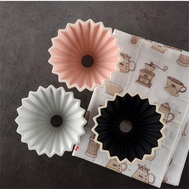 Espresso kaffe filter  v60 tragte dryp hånd kop filtre kaffe tilbehør tragt blomster keramisk kaffe kop origami filter kopper