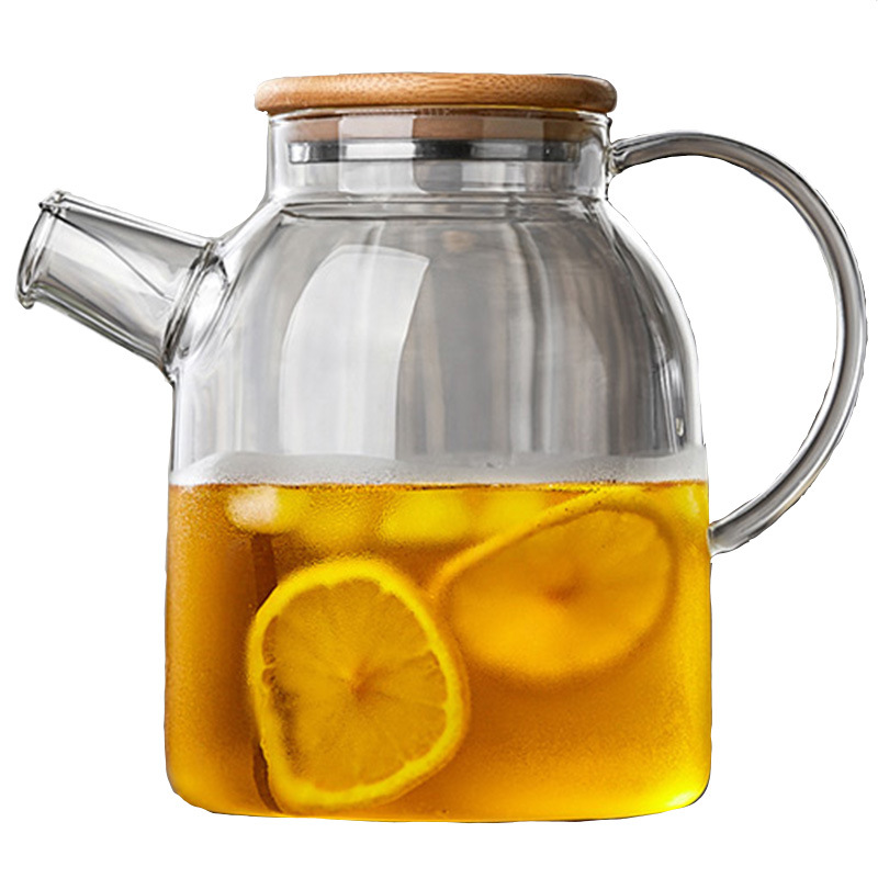 1L/1.8L Big Transparent Borosilicate Glass cup Teapot Heat-Resistant Large Clear Pot Flower Tea Set Puer Kettle Office Home Tool