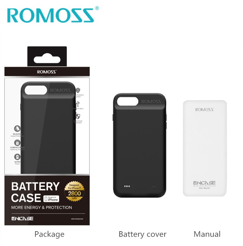ROMOSS Battery Charger Case For iPhone 7 7Plus 8 8Plus Power Bank Case Cover