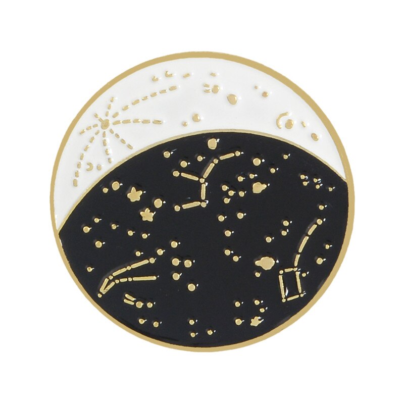 Heks Hand Fire Magic boek Goede vibes Fles Starry Maan Pins Badges Broches Revers pin Enamel pin Heks pins Vrouwen mannen Broche: moon