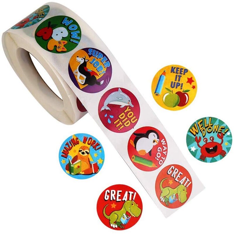 Aaak-Kids Cartoon Sticker Beloning Stickers 1.5 Inch Motivatie Stickers Speelgoed Voor Kinderen