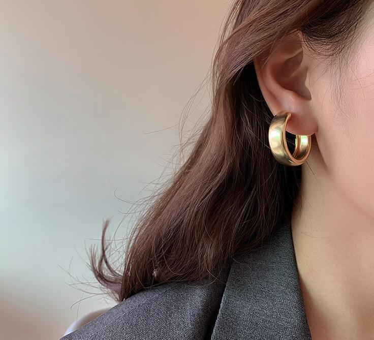 Minimalist Large Circle Geometric Round Big Hoop Earrings For Women Girl Wedding Party Jewelry