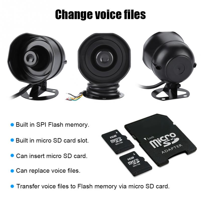 Electric Sound Horn Loud Speaker Truck Warehouse Alarm Siren Support MP3 Playback SD Card IP65 Level Protection Sirene Alarm