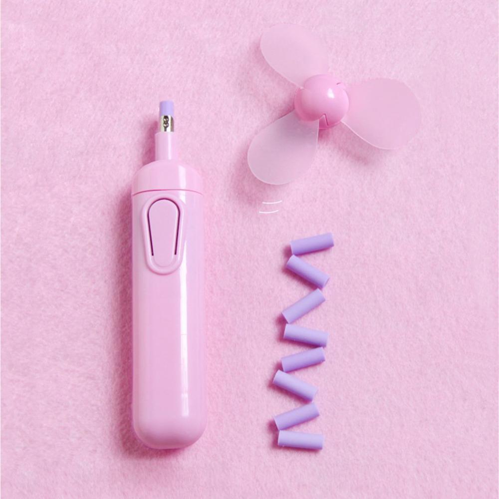Electric Rubber Eraser with Fan Battery Operated Automatic Drawing Sketch Eraser School Supplies Stationery Child Learning