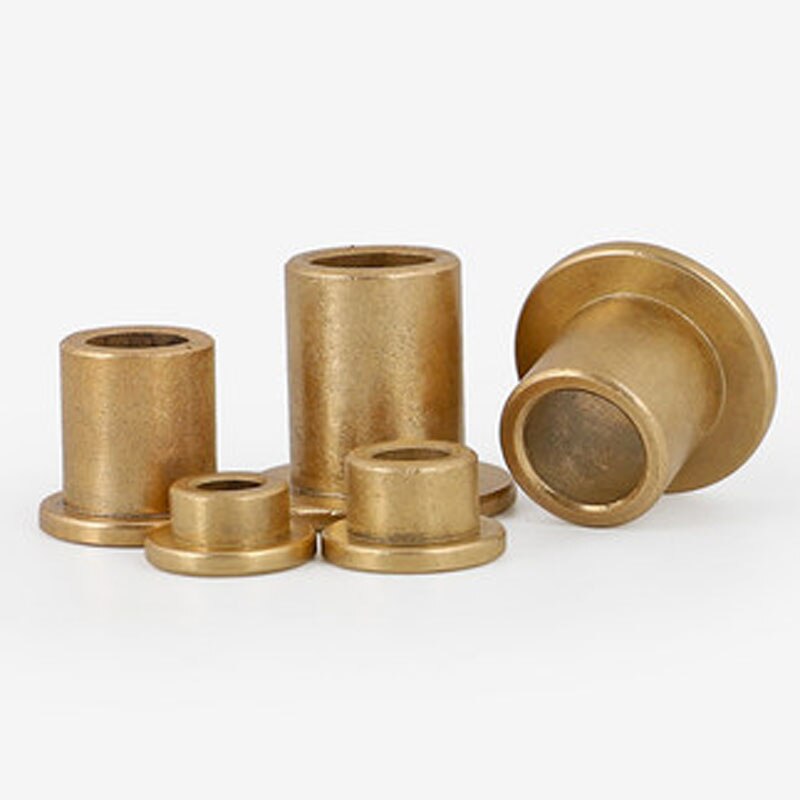 5pcs 2/4/5/6mm ID brass Flange with edge Bearing sleeve Powder metallurgy Oily Shoulder bushing Flanging Shaft sleeves