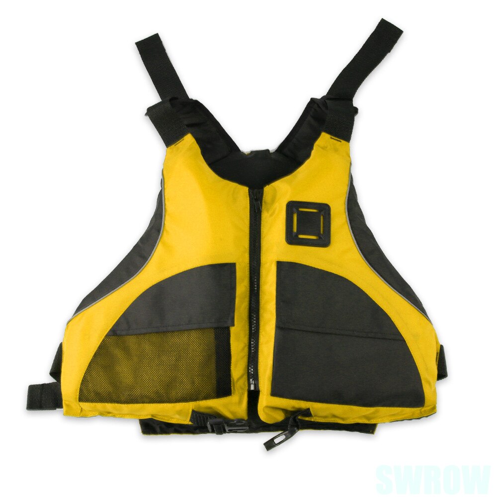 Multifunctional Adult Buoyancy Vest Big Pocket Fishing Suit Swimming Rafting Surfing Safety Life Jacket EPE Foam Floating Vest: Yellow