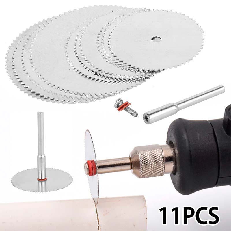 Mini hoja de sierra Circular disco de corte y molienda eléctrica, herramienta rotativa para Dremel, cortador de Metal, herramienta eléctrica, discos de corte de madera, 11 Uds.