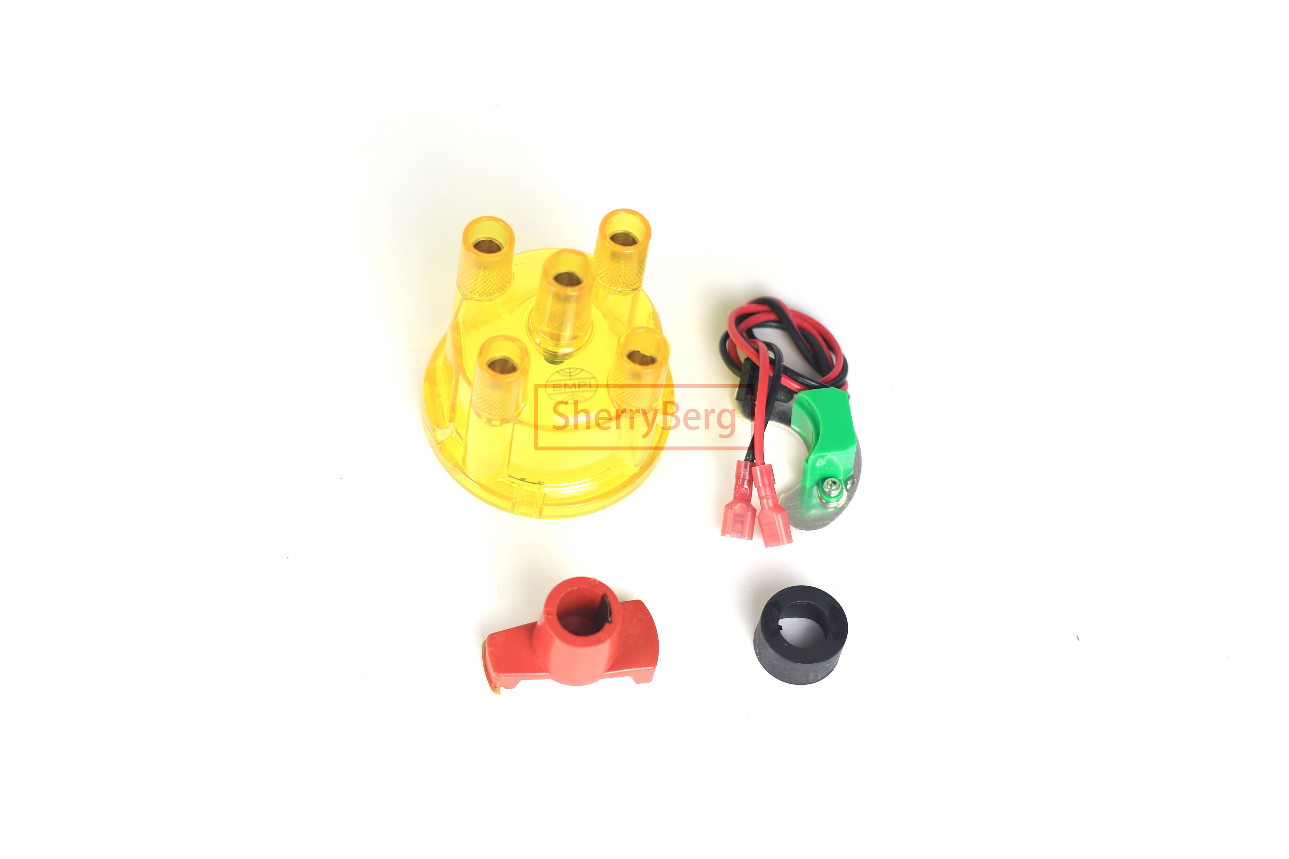 SherryBerg DISTRIBUTOR CAP for EMPI Red/Blue/White/Yellow + Rotor +009 Electrical IGNITION KIT to Fit for Most Bosch 4 cylinder: Yellow cap ROTOR 009