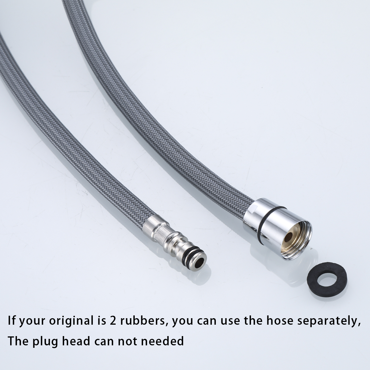 F1/2 M15*1 Replacement Faucet Hose Quick Connect Pull Out Hose Nylon Hose Tube Gray 150cm Shower Kitchen Accessories