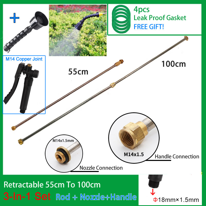 3In1 Edelstahl 1m Versenkbare Spritzstab Kupfer Stecker Outdoor Garten Spritzen Für Elektrische Hand Sprayer Zubehör: MULTI