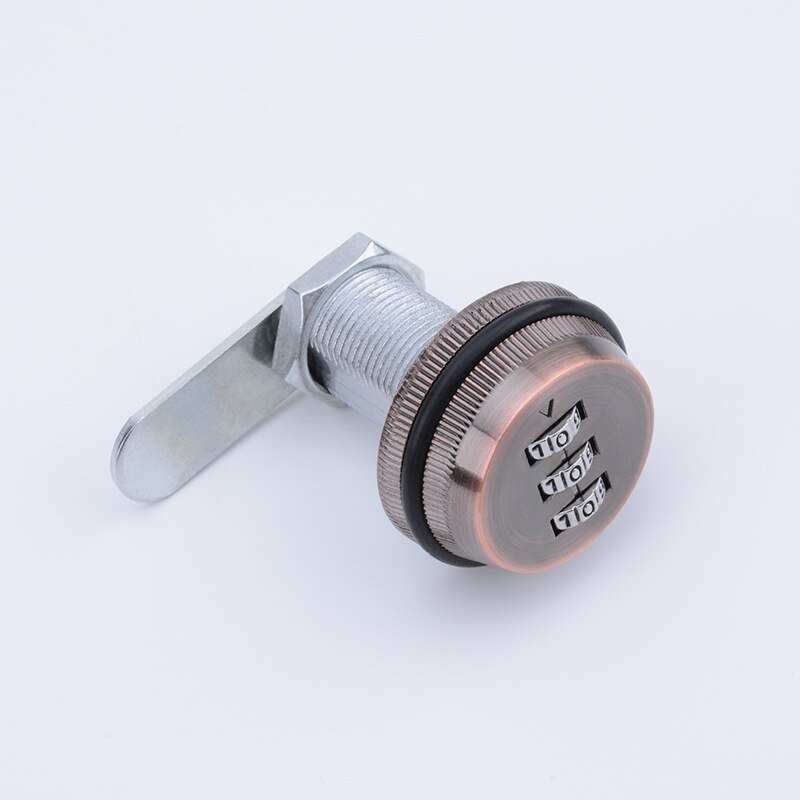 Safety lock combination lock polished chrome-zinc alloy coded password mailbox cabinet locker: Red copper 30mm