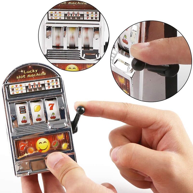 Mini Slot Machine Toy Lucky Slot Bank Fruit Jackpot with Antistress Party Funny Game for Kids