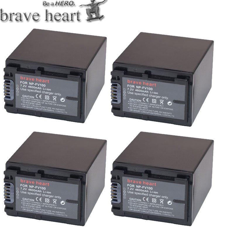 Batería NPFV100 de 4600mAh para Sony NP-FV100, NP-FV30, SX83E, SX63E, lote de 5 unidades: 4battery
