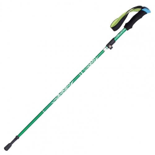 Walking Adjustable Trekking Pole Anti Shock Ultra Light Alpinism Poles Telescopic Ultralight Hiking Travel Stick: Green