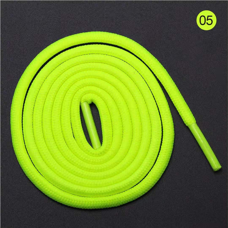 80/100/120CM 1 Pair Unisex Casual Shoelace Round Cord Dress Shoe Laces Colourful Cute Pink Color Elastic Shoelaces: Fluorescent Green / 80cm