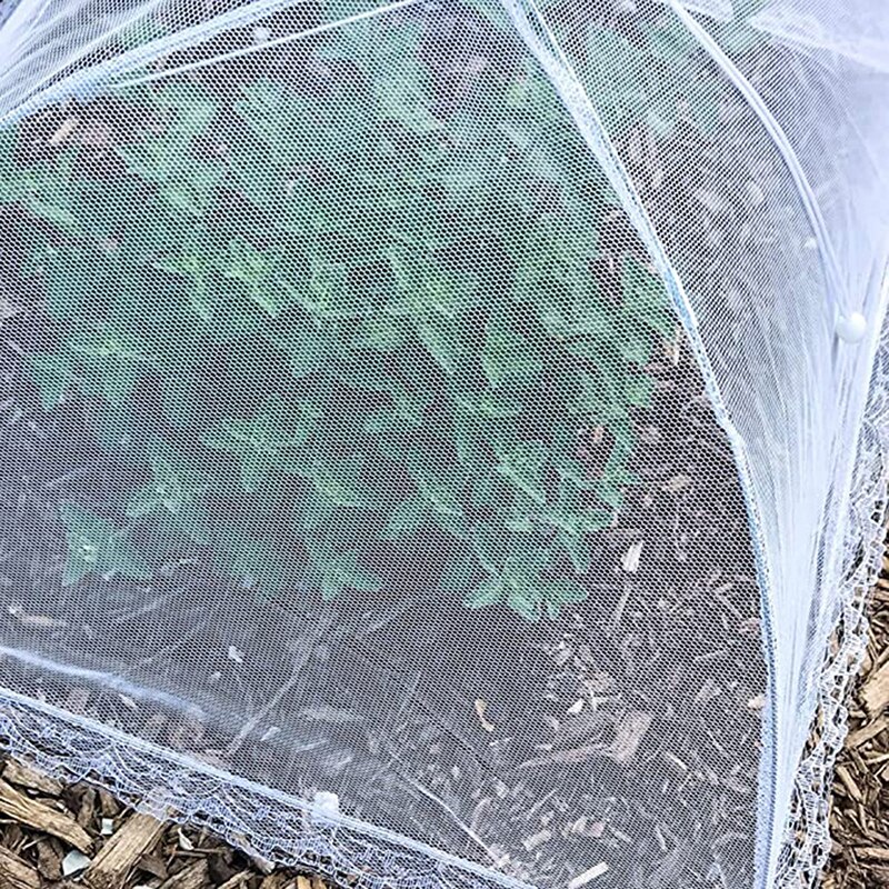 White Folding Food Mesh Cover Tent Breathable Insect-proof Cover Home Dining Table Kitchen Counter Meal Vegetable Fruit Umbrella