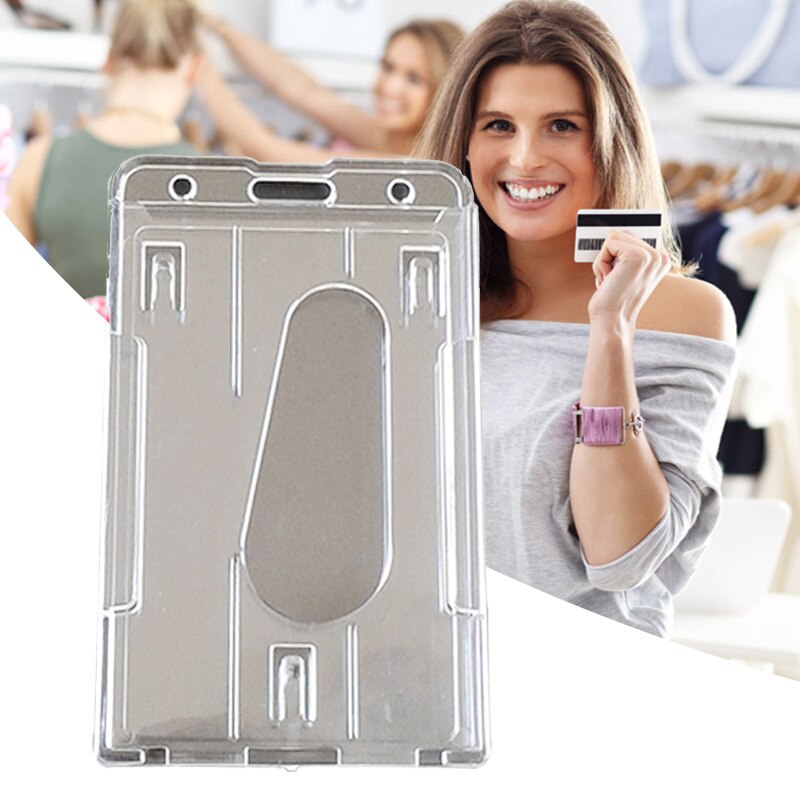 Claro transparente titular de la tarjeta de identificación de caso de la cubierta para insignia de empleado tarjetas NOV99