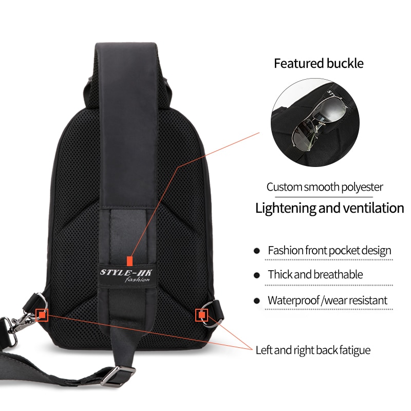 Heroischen Ritter Multifunktions Umhängetaschen Männer USB Lade 9,7 inchs Pad Brust Pack Kurze Reise Boten Brust Tasche Schulter Tasche