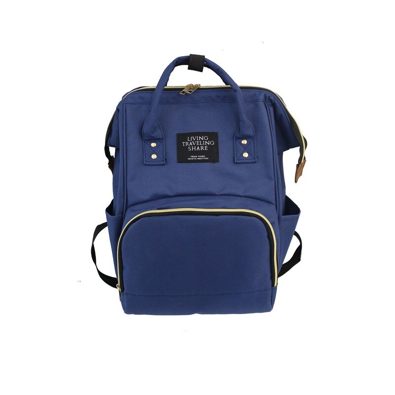 Luiertas Moeder En Baby Luiertas Stijl Mode Grote Capaciteit Multifunctionele Hand Rugzak: Dark Blue