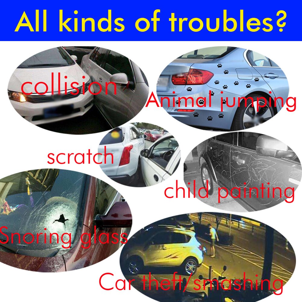 Car Anti-theft Vibrations Alarm One Way Vehicle Burglar Alarm Securitys Protections Sensitivity Adjustable Universal
