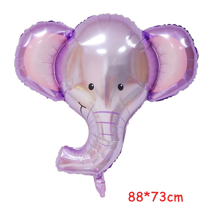 Happy Birthday Banner Animal Balloons Zoo Theme Lion Flamingo Elephant Foil Ballons Baby Shower Party Decoration Supplies: Elephant