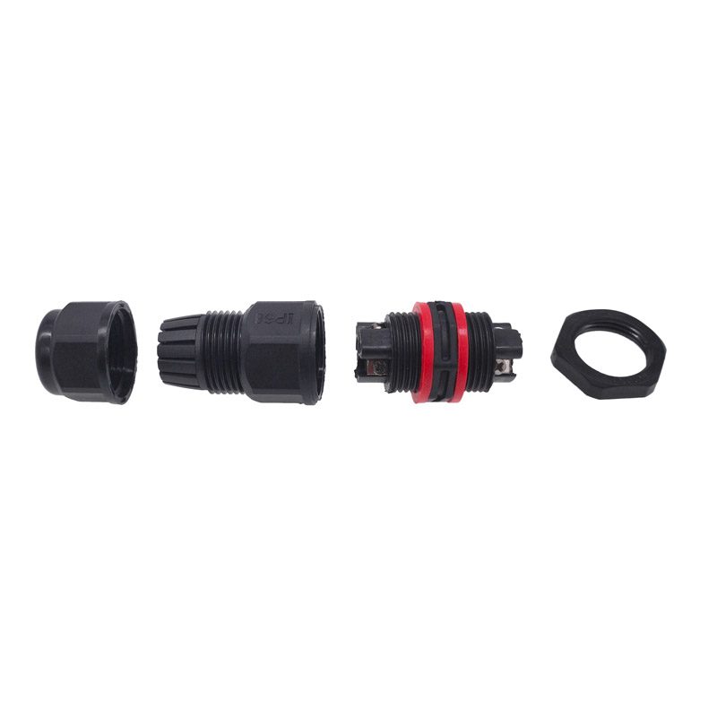 Waterproof connector IP68 I Shape 2 3 4 5pin 250V 30A Cable Wire Gland Sleeve connector quick connect Panel installation